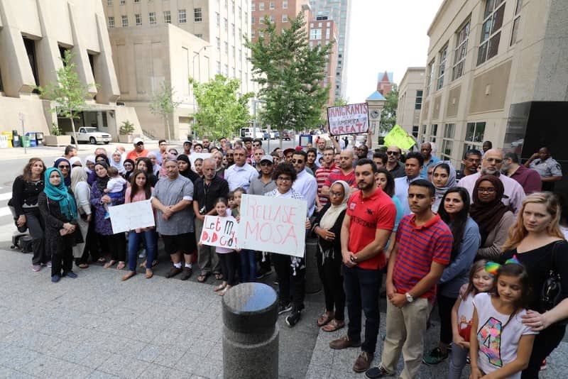 Rally for the release of Mosa Hamadesa in Raleigh. June 2017